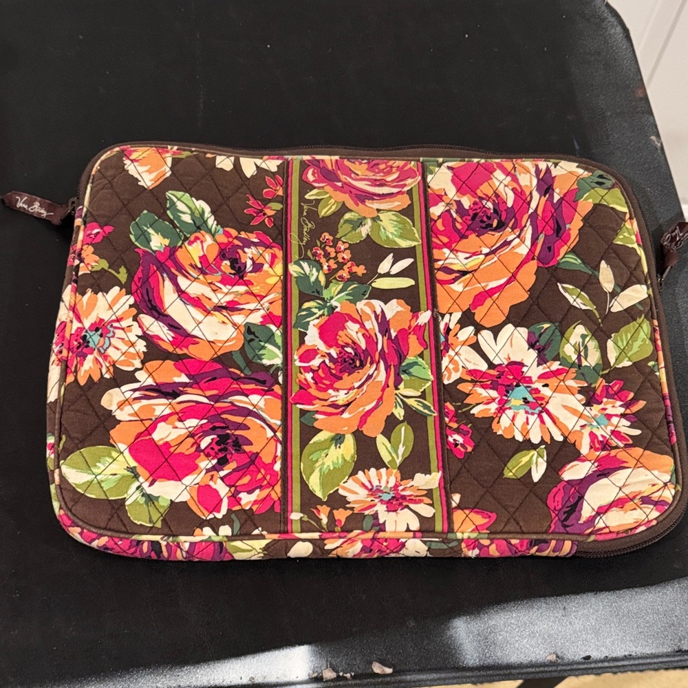 Vera Bradley Brown and Pink Floral Laptop Case